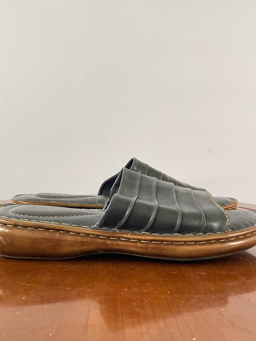 Børn Leather Pleated Slide Sandals | US 8